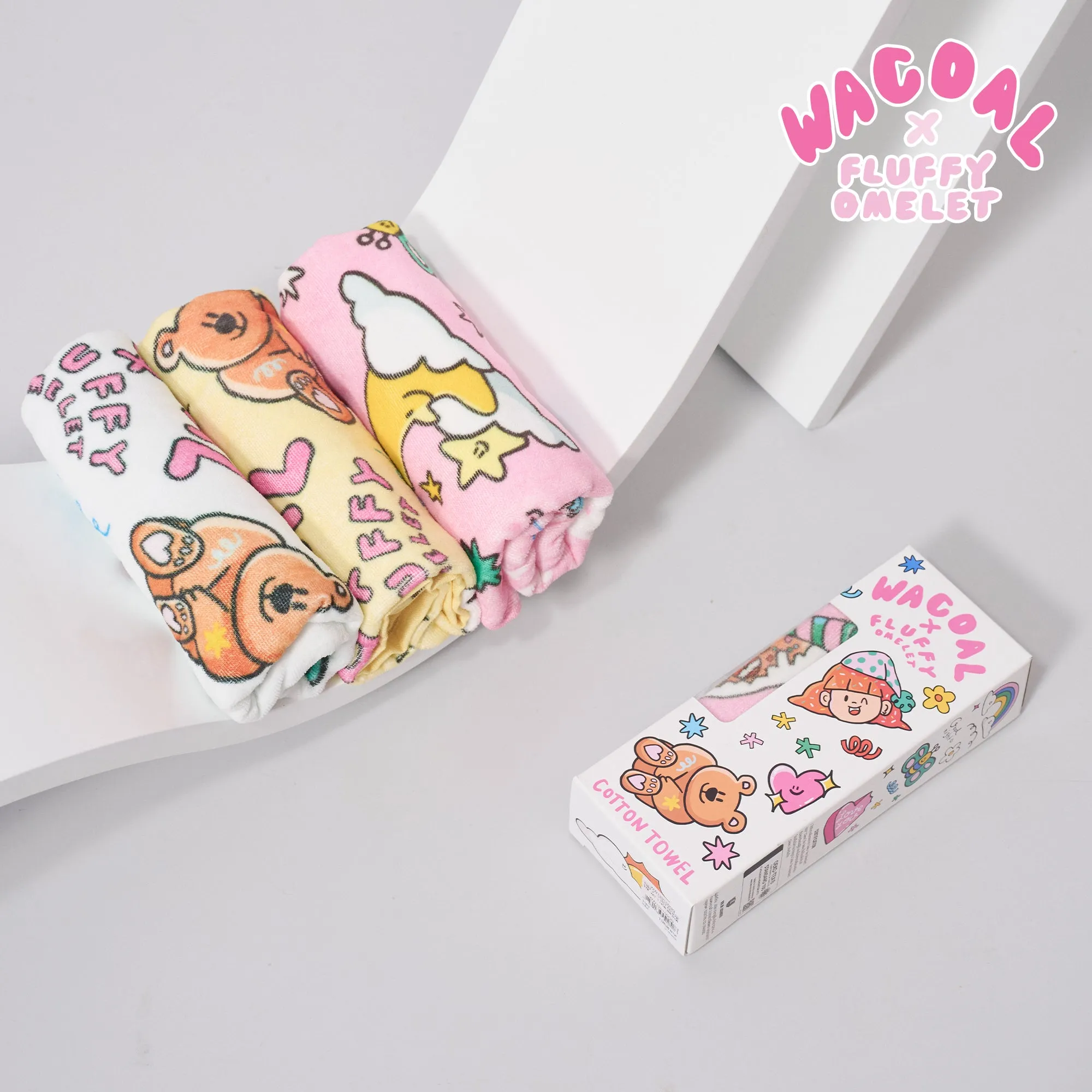 ผ้าขนหนูเช็ดผม Cotton Towel Wacoal x Fluffy Omelet Collection รุ่น WW110500(มี 3 สี สีชมพู/สีขาว/สีเหลือง)