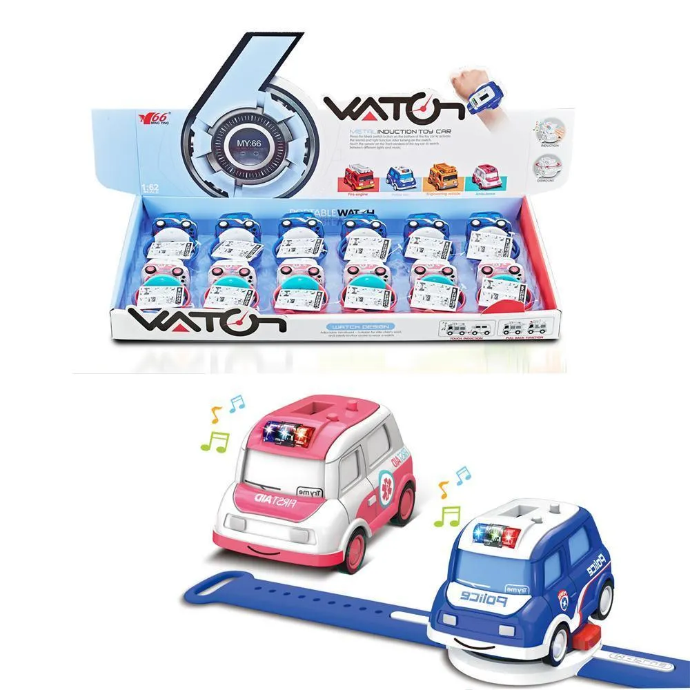 1:62 Alloy Watch Q Version Taxi Car Interactive Induction with Light Music- Assorted Color