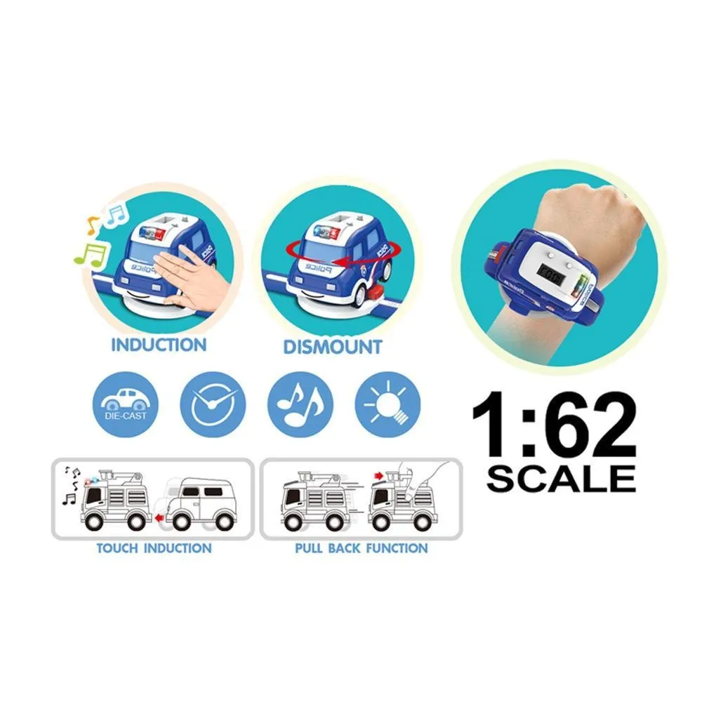 1:62 Alloy Watch Q Version Taxi Car Interactive Induction with Light Music- Assorted Color