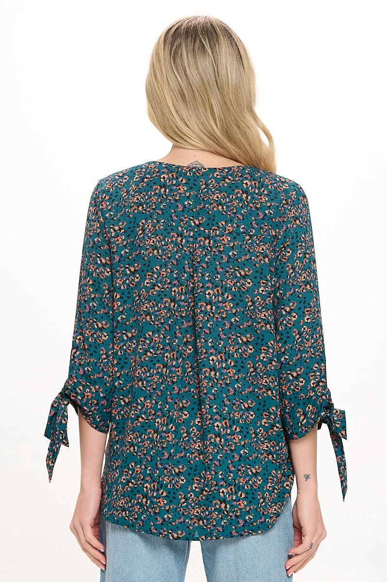 Alexa Tie Sleeve Surplice Blouse