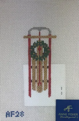 Anne Fisher Needlepoint AF28 Sled Ornament