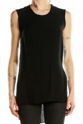 Black Sleeveless High-Low Tank Top