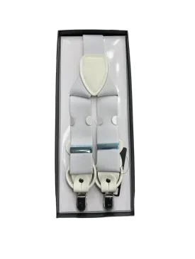Brand Q Men's White Suspenders Buttons