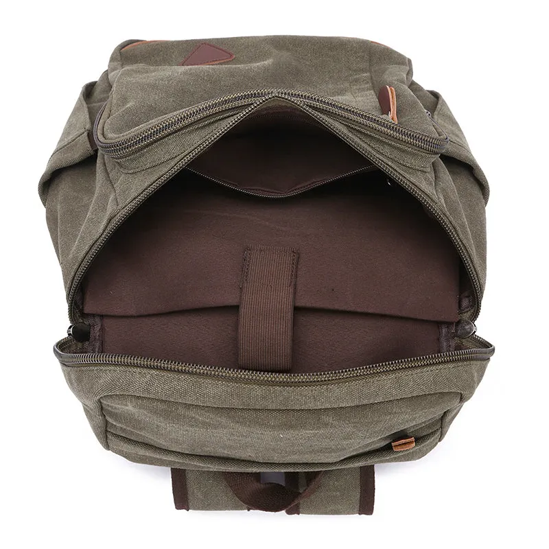 Canvas Backpack Casual Canvas Travel Backpack Men's School Backpack Handmade Hiking Backpacks