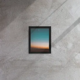 Crescent Moon Sunset Framed Canvas Print