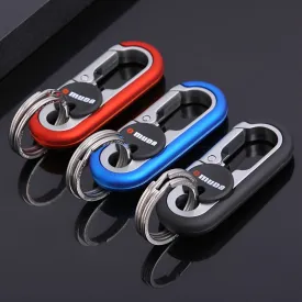 Durable Stainless Steel Carabiner Key Chain - Fashionably Elevate Your Style for Mens Everyday Waist Hang - High-Grade & Ruggedly Stylish