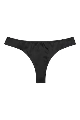 Everyday Black Silk Thong
