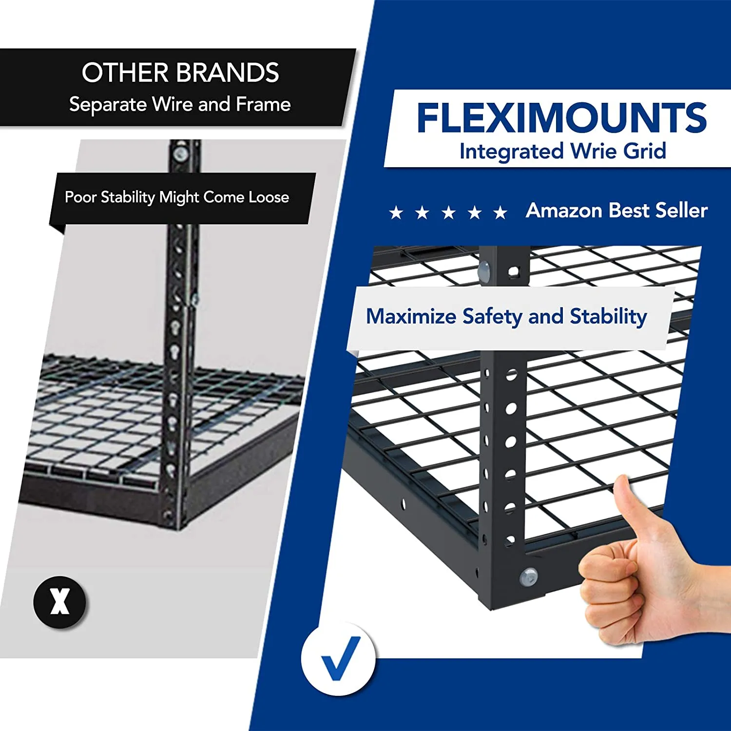 FLEXIMOUNTS 4x8 Overhead Garage Storage Rack Adjustable Ceiling Garage Rack Heavy Duty, 96" Length x 48" Width x (22''-40" Ceiling Dropdown), Black (Two-Color Options)