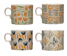 Flora Stoneware Mugs