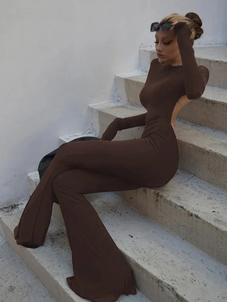 Halter Backless Playsuit fr kvinnor