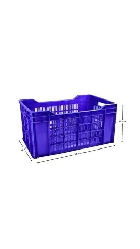 Heavy Duty Plastic Crate Multipurpose Crates Storage and Organizer for Home 54x36x29cm Multicolour.