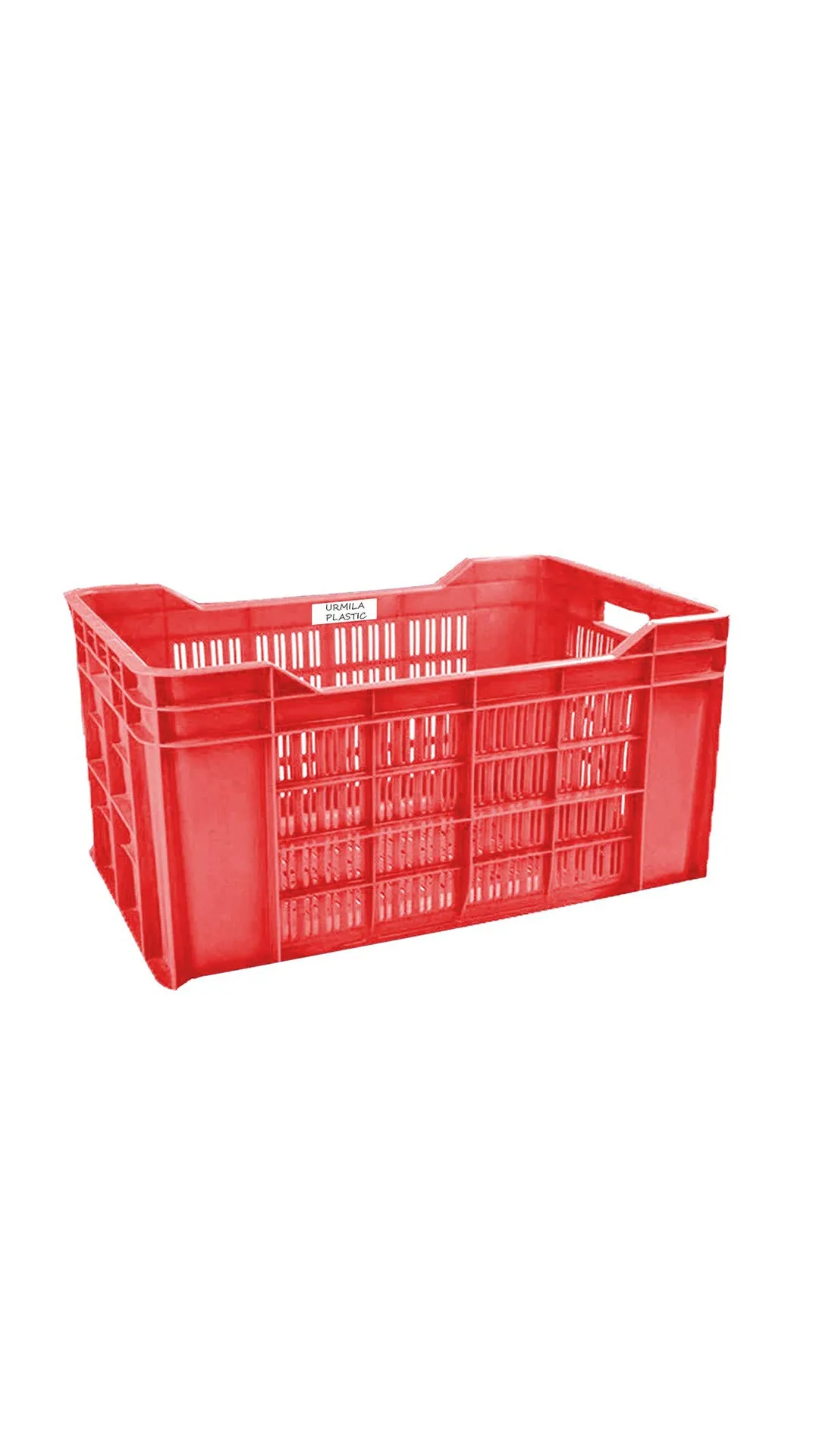 Heavy Duty Plastic Crate Multipurpose Crates Storage and Organizer for Home 54x36x29cm Multicolour.