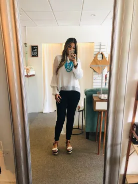 High Low Long Sleeve Top