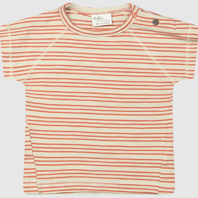 Jordon Slub Jersey Tee | Apricot Stripe