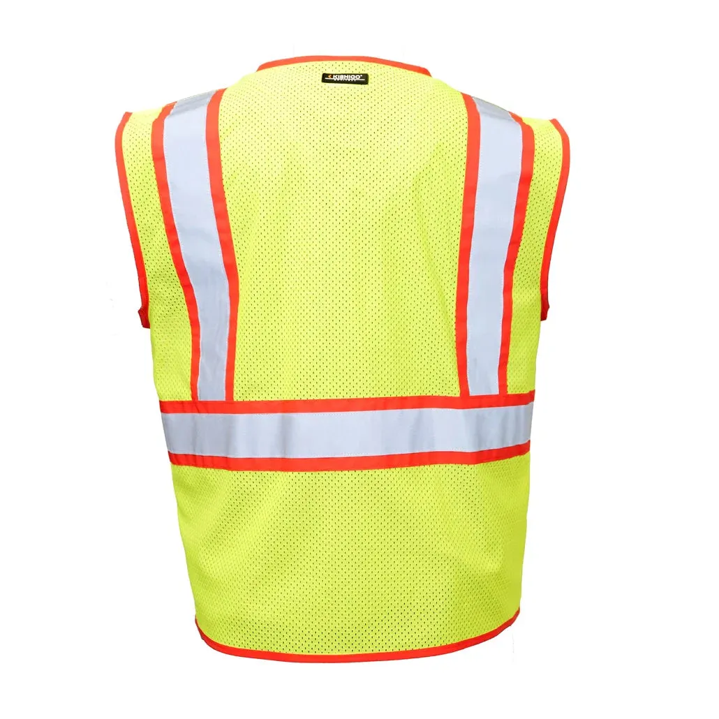 Kisigo-REFLECTIVE COLOR CONTRAST VEST Red/Lime