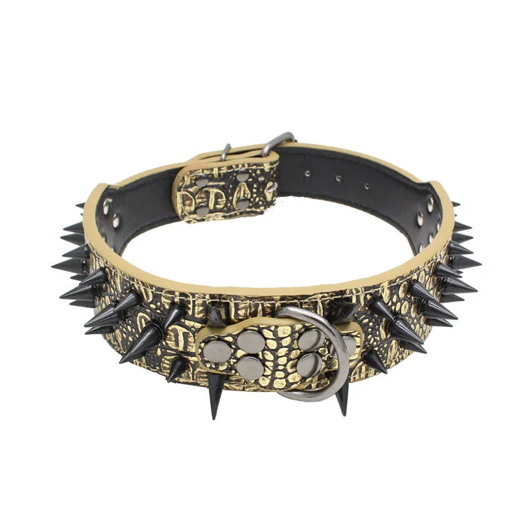 Large Explosion-Proof Rivet Pet Collar - Bite-Proof Design