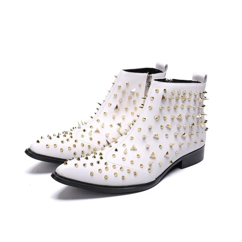 Men Boots with Decoration Zip Pointed