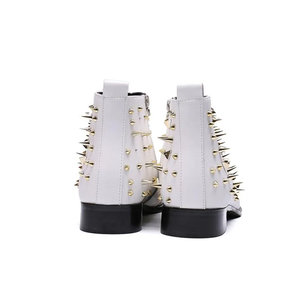 Men Boots with Decoration Zip Pointed