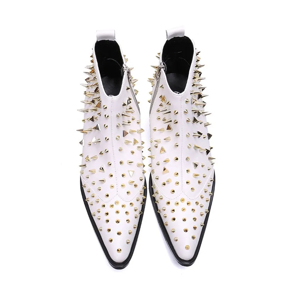 Men Boots with Decoration Zip Pointed