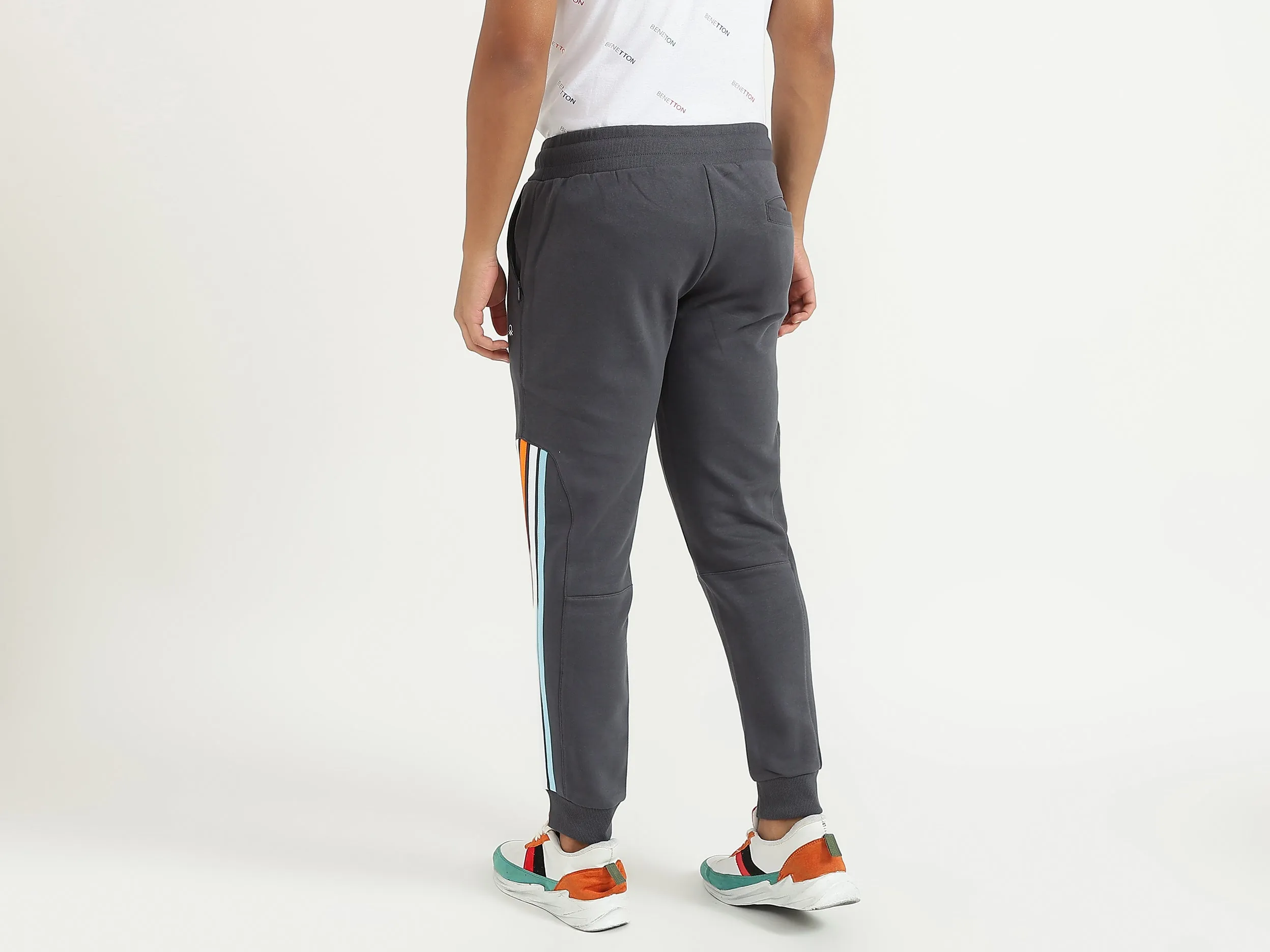 Men Grey Solid Regular Joggers