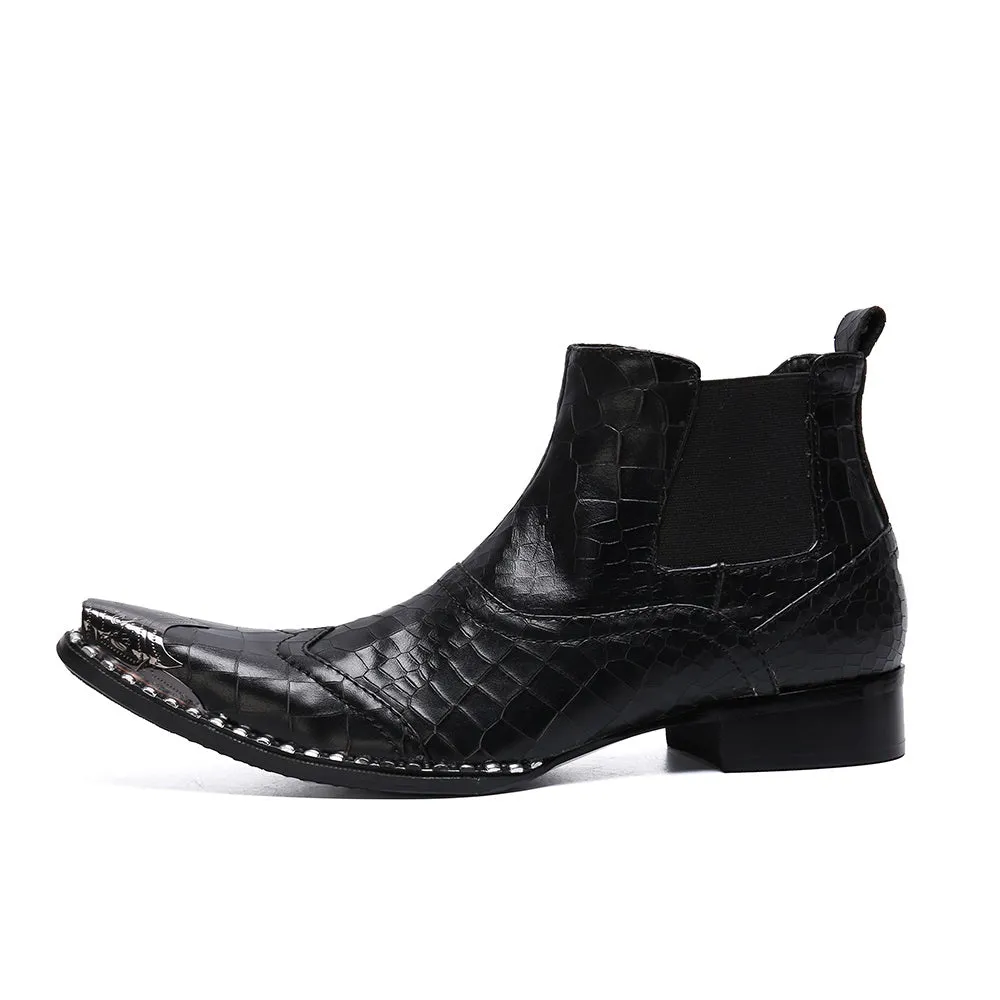 Mens High Top Zip Captoe Chelsea Boots