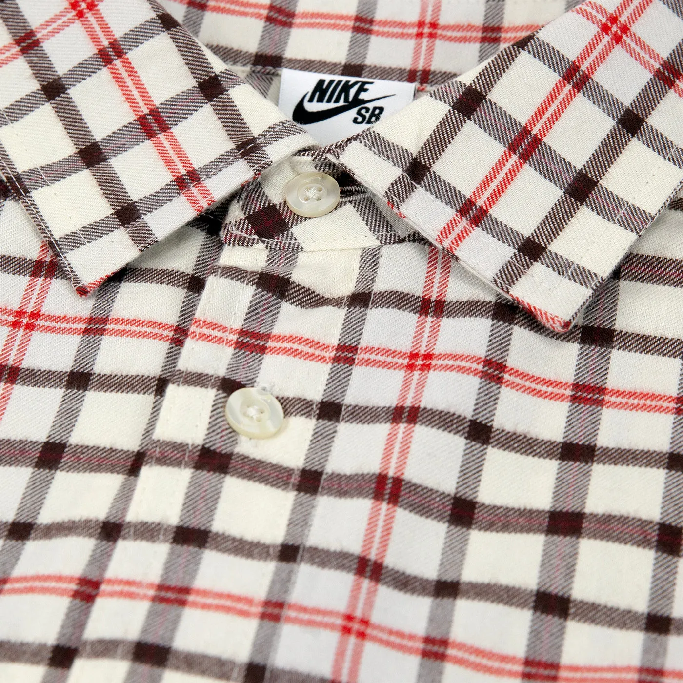 Nike SB L/S  Flannel Button Up  Shirt - Coconut Milk / Light Bone