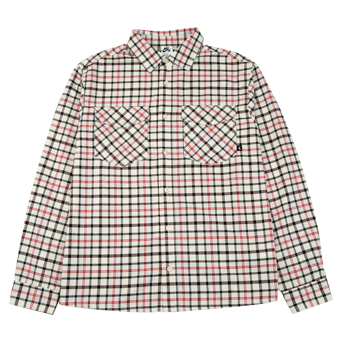 Nike SB L/S  Flannel Button Up  Shirt - Coconut Milk / Light Bone