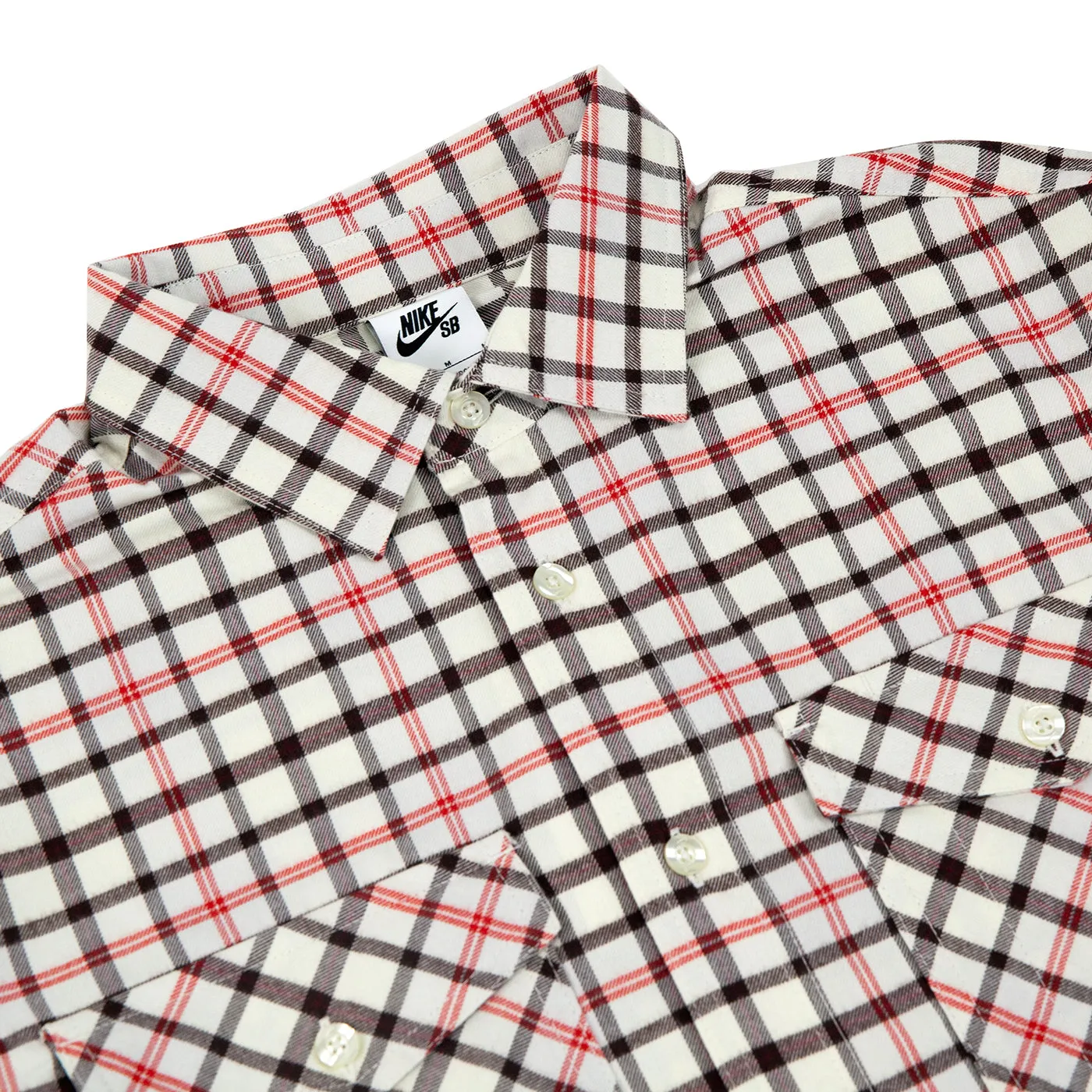 Nike SB L/S  Flannel Button Up  Shirt - Coconut Milk / Light Bone