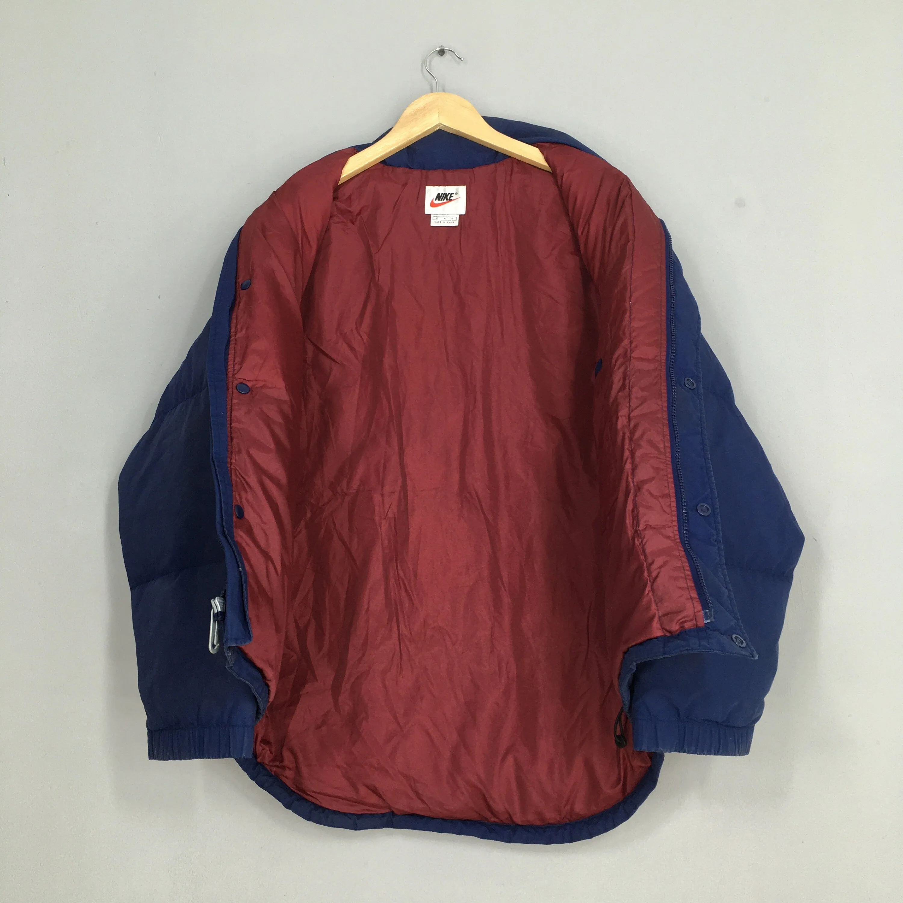 Nike Swoosh Bomber Blue Puffer Jacket Medium
