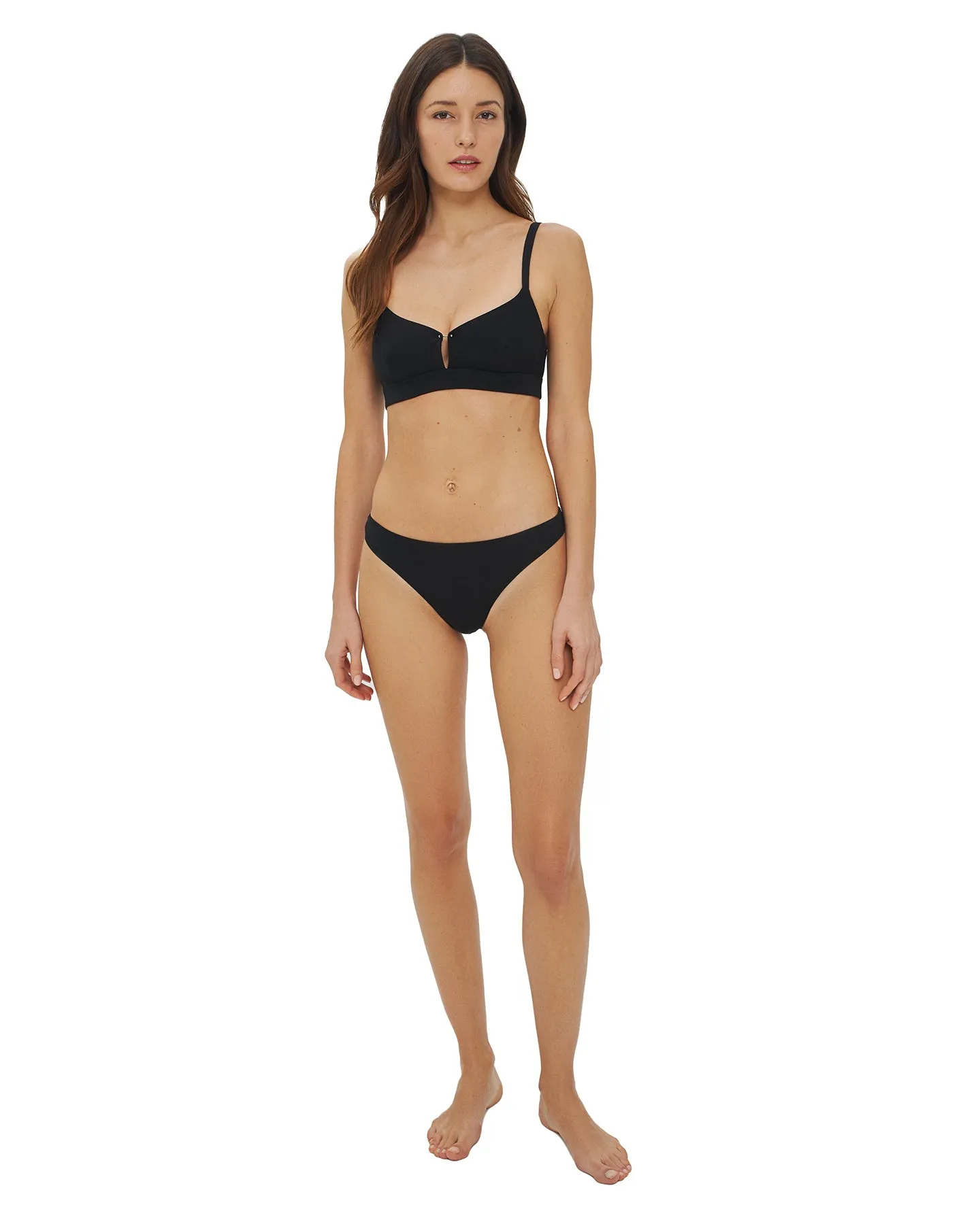 Pia | Cotton Lingerie Black Bralette Bra