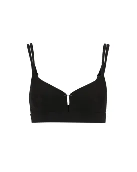Pia | Cotton Lingerie Black Bralette Bra