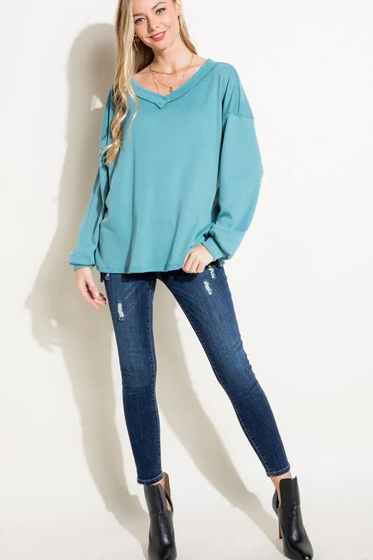 PLUS WAFFLE HIGH LOW BOXY TOP