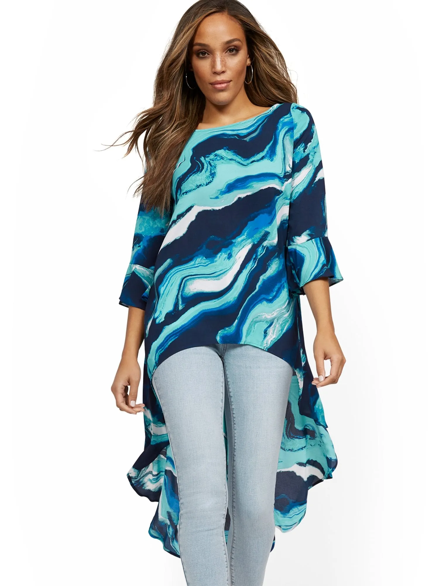 Printed High-Low Top