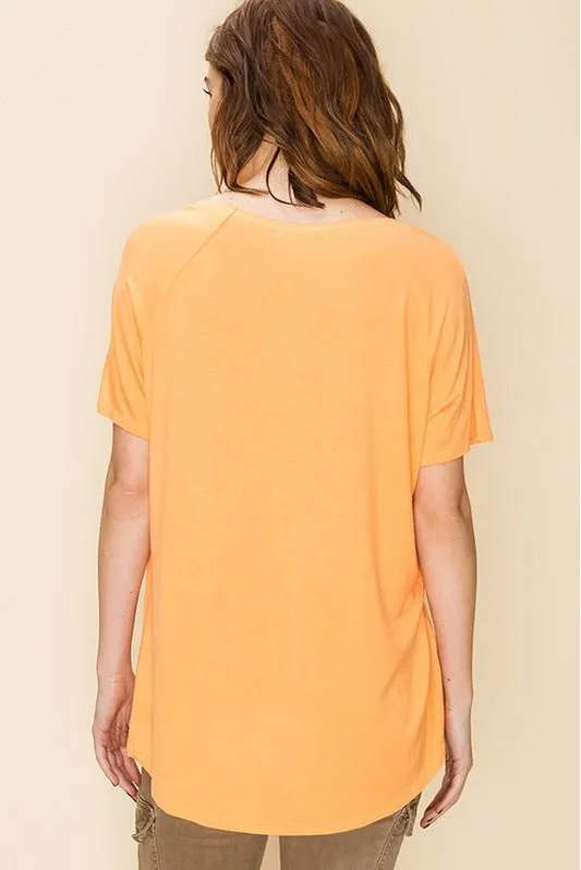 Raglan Sleeve High Low Top