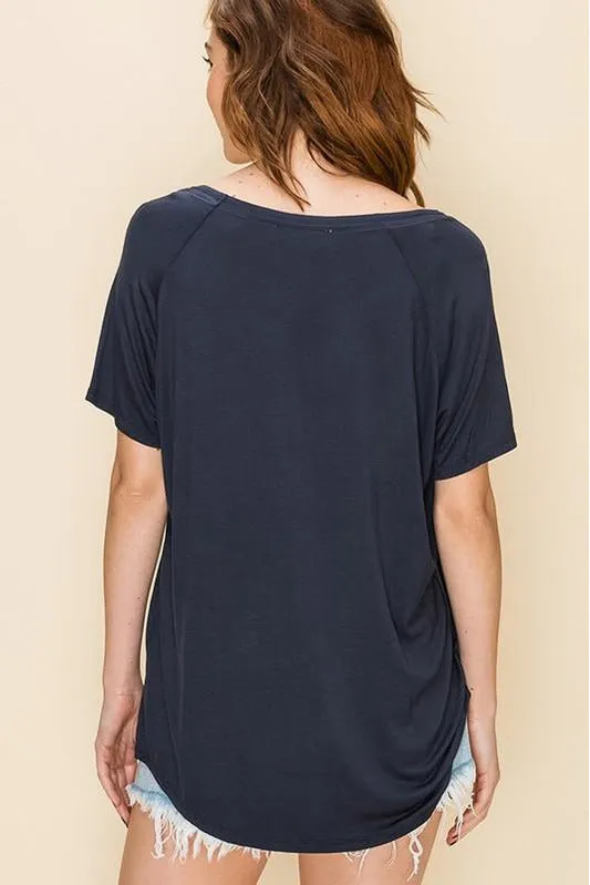 Raglan Sleeve High Low Top