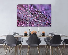 Raindrops on a leaf canvas Abstraction wall art Water drops décor Macro photo ready to hang