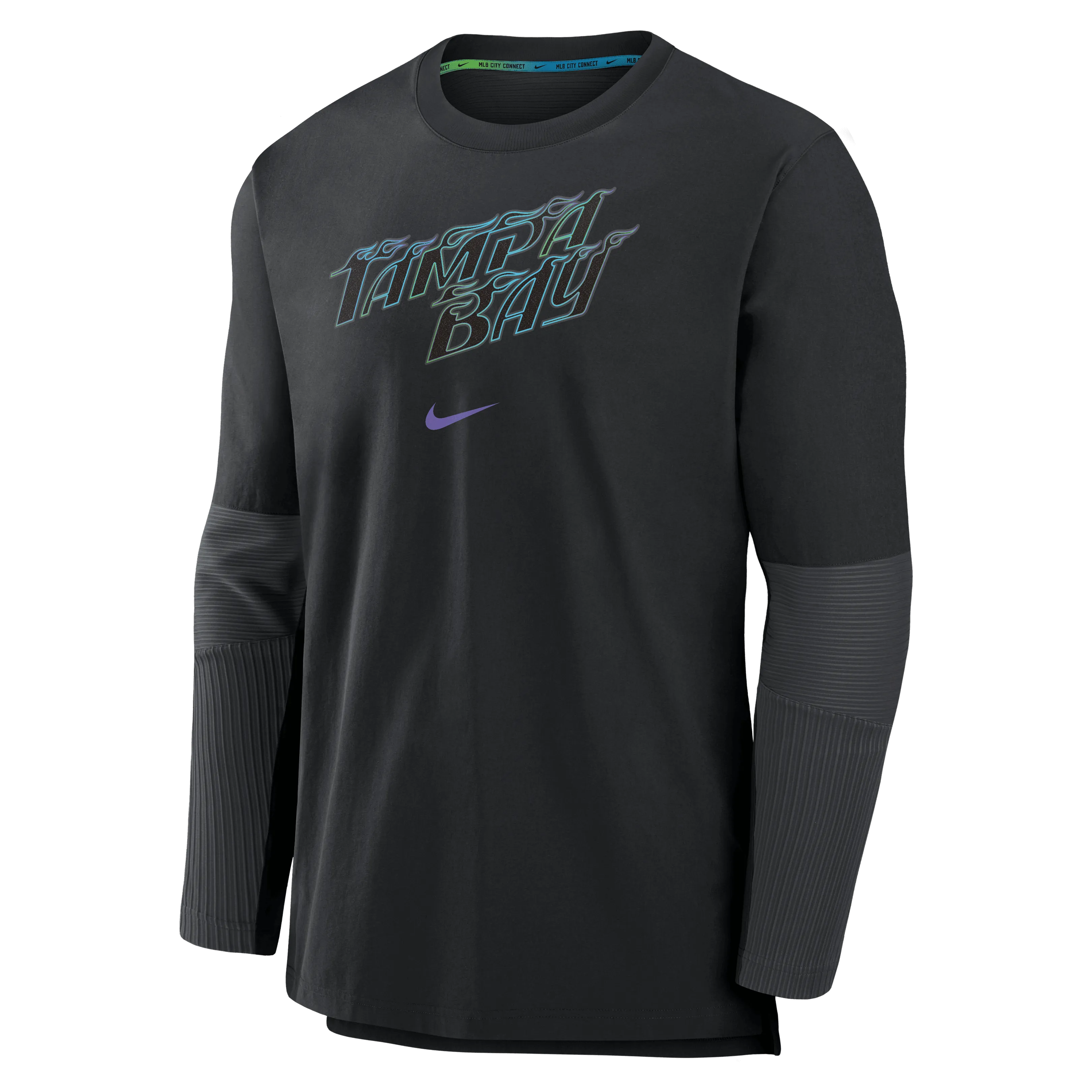 Rays Men's Nike Black Authentic City Connect Collection Player Pullover Sweatshirt