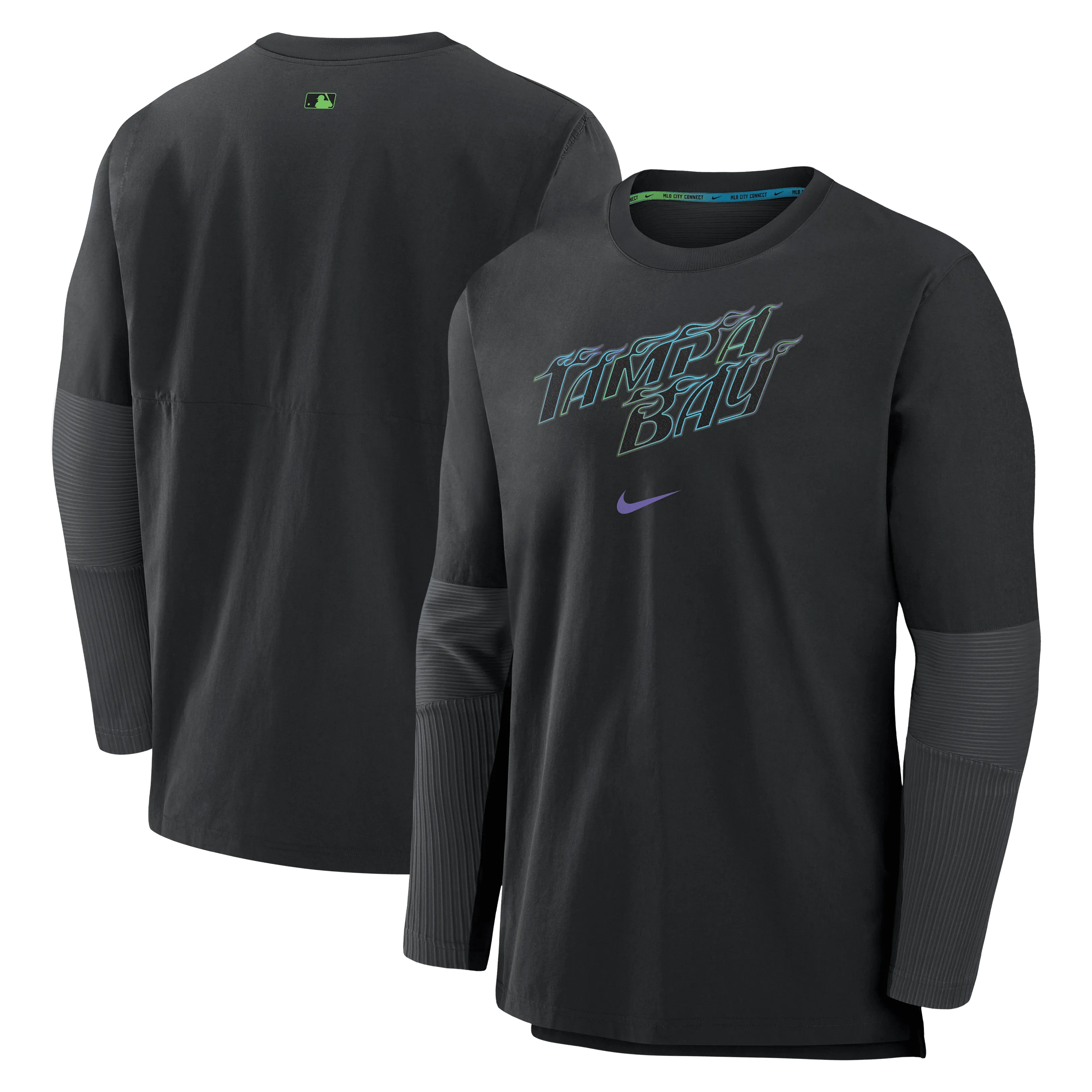 Rays Men's Nike Black Authentic City Connect Collection Player Pullover Sweatshirt