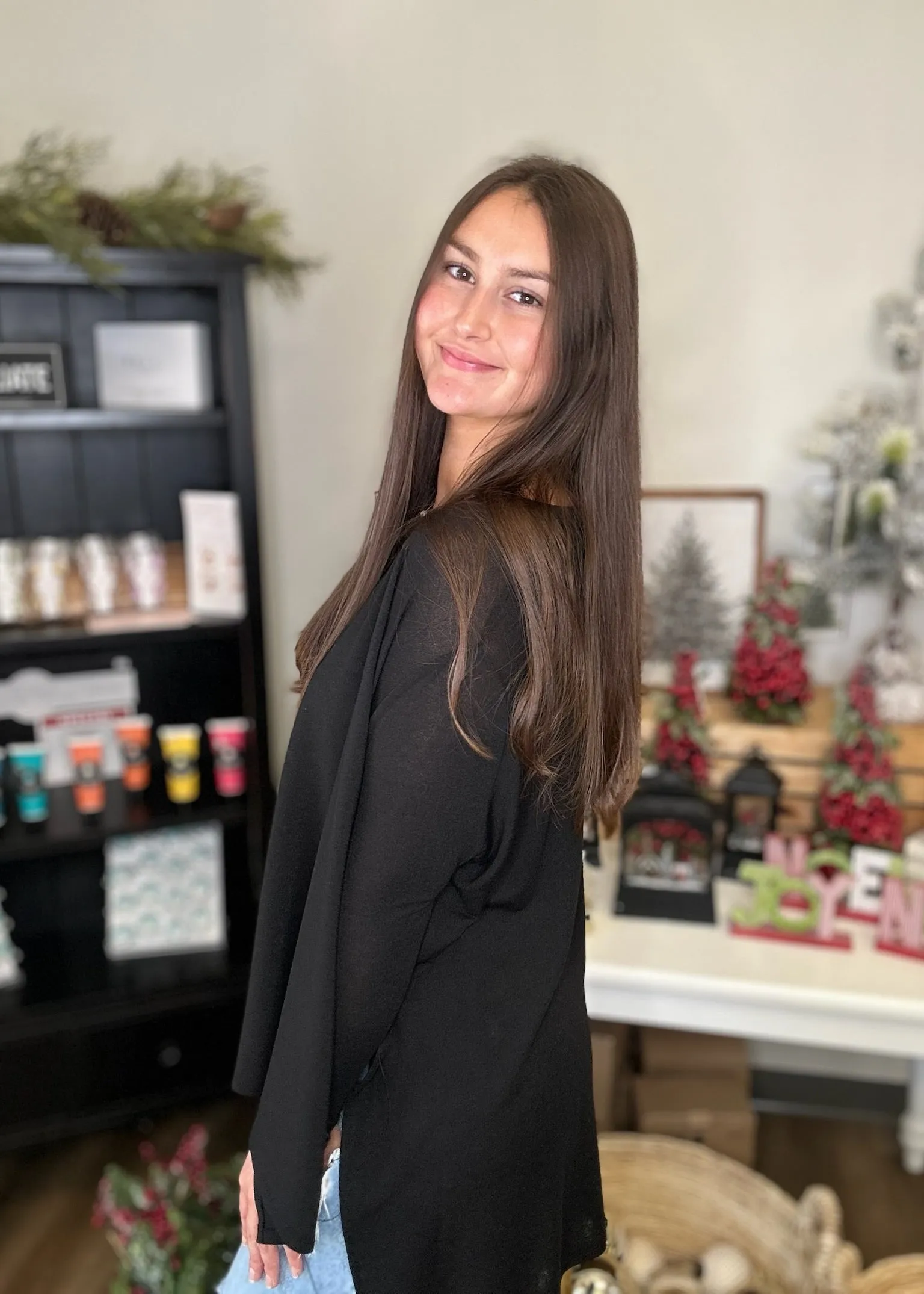 Round neck hi low tunic