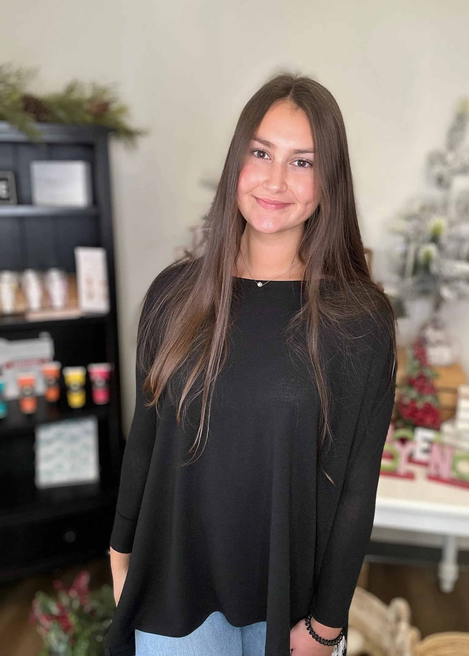 Round neck hi low tunic