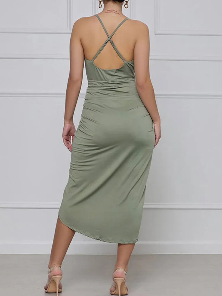 Ruched Charming High-Low-Hem Top