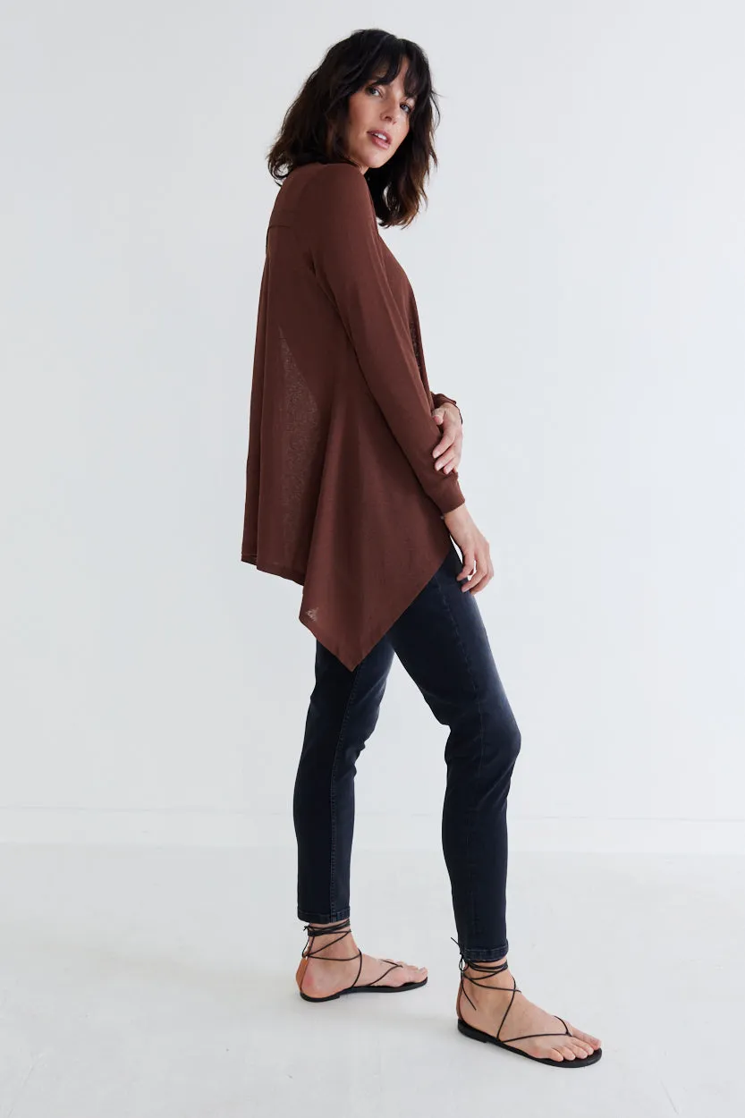Sheer Knit High Low Top