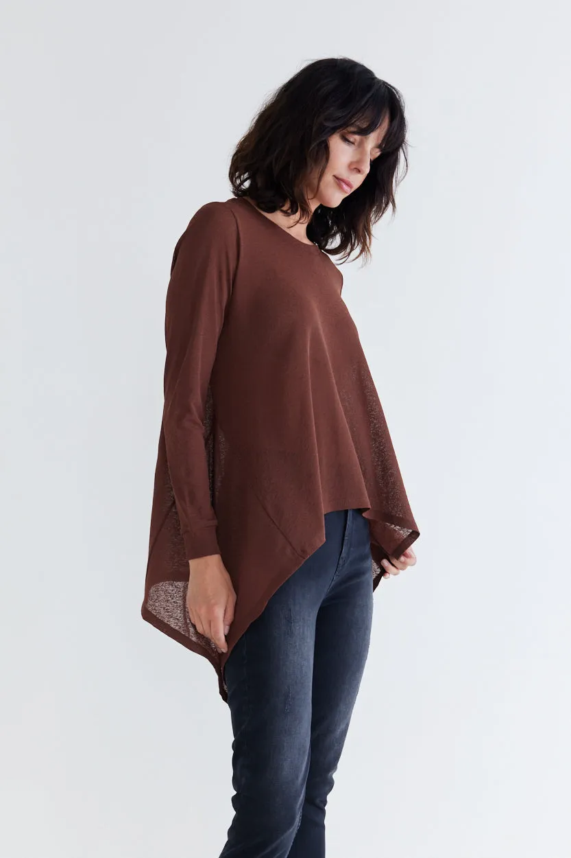 Sheer Knit High Low Top