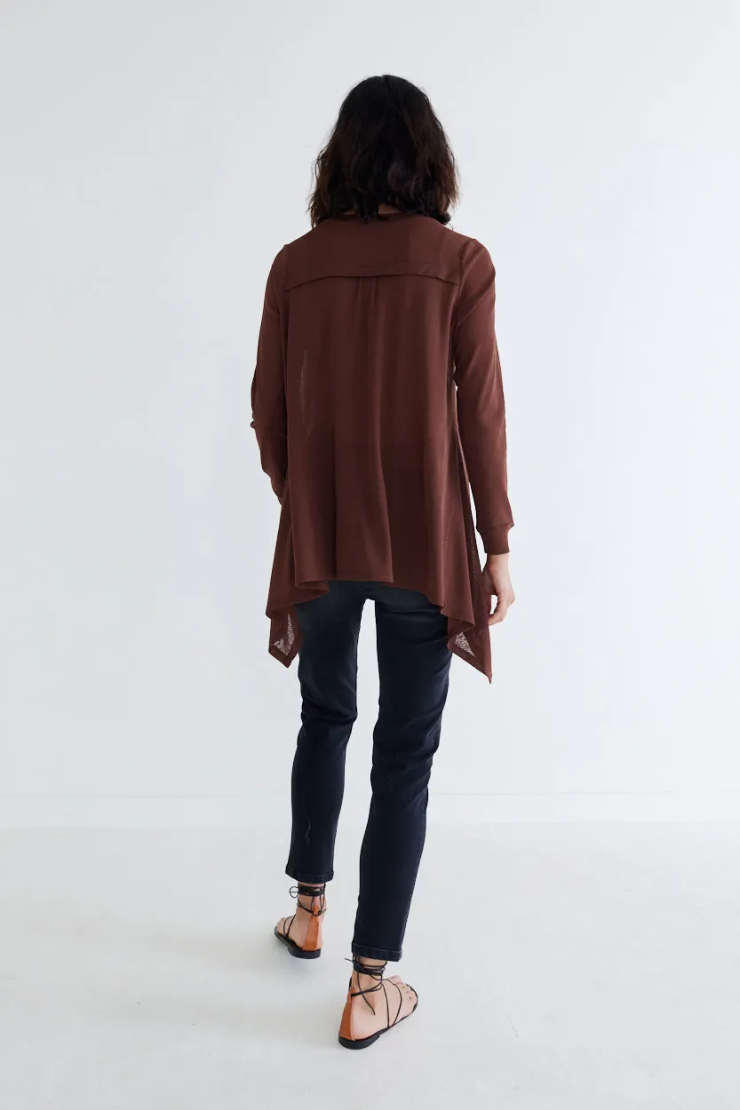 Sheer Knit High Low Top