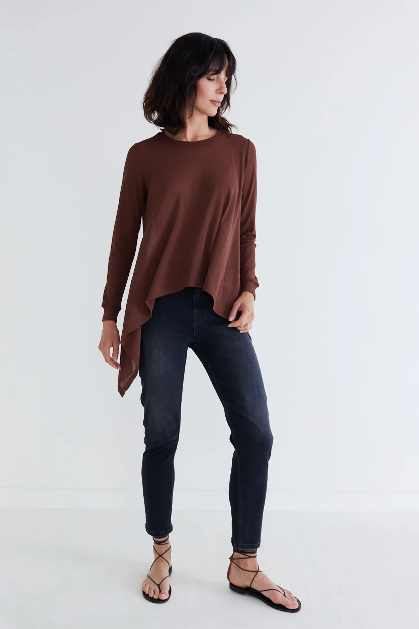 Sheer Knit High Low Top