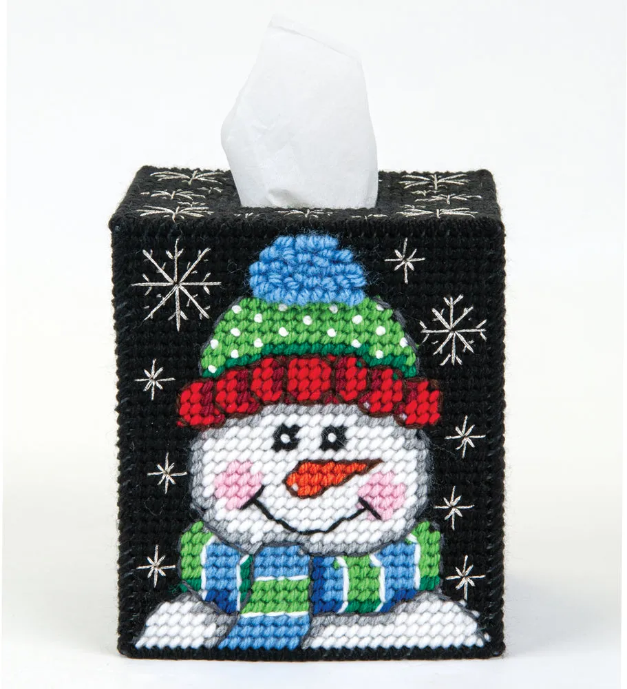 Snow Much Fun Tissue Box Cover Plastic Canvas Kit