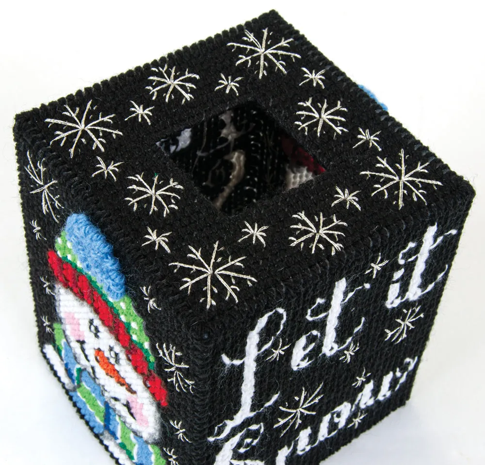 Snow Much Fun Tissue Box Cover Plastic Canvas Kit