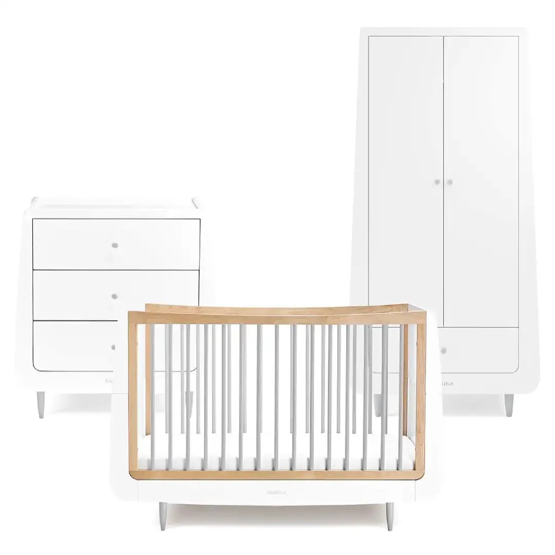 SnuzKot Skandi 3 Piece Nursery Furniture Set - Grey