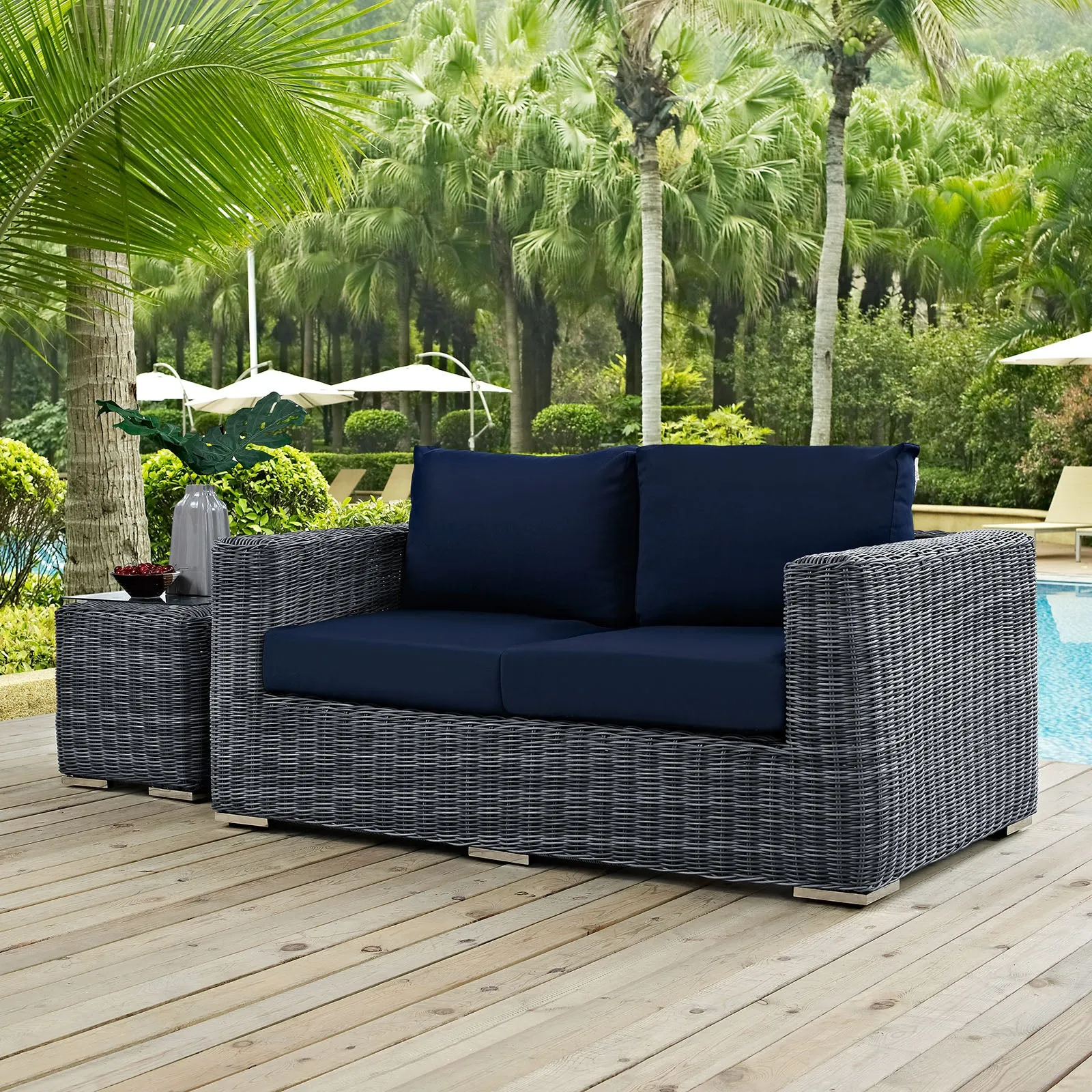 Summon Outdoor Patio Sunbrella Loveseat
