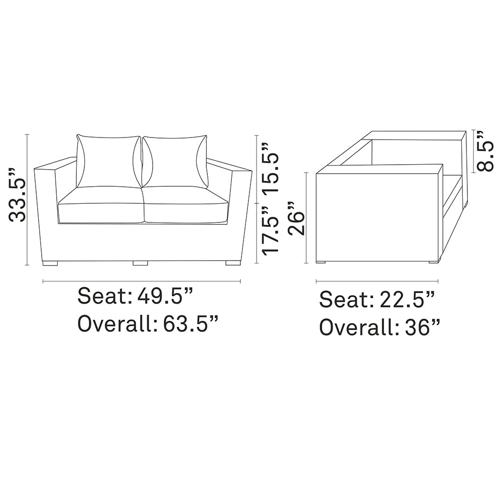 Summon Outdoor Patio Sunbrella Loveseat